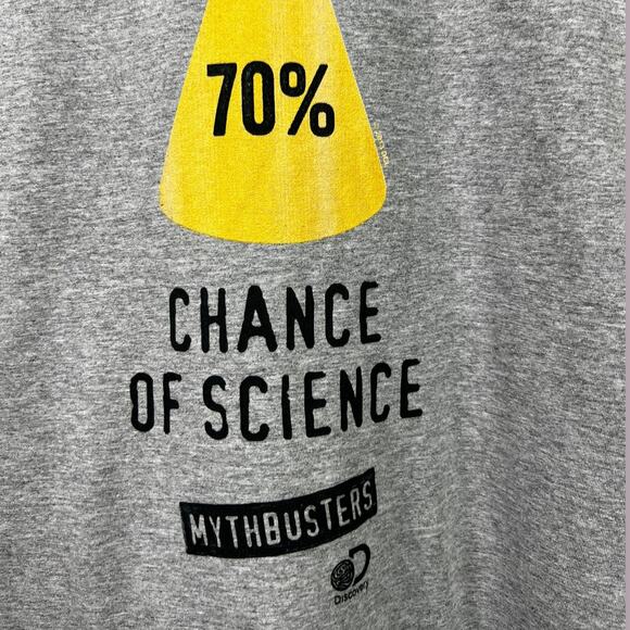 Discovery Channel Mythbusters 70% Chance of Science Men's T Medium NWOT - Picture 2 of 4